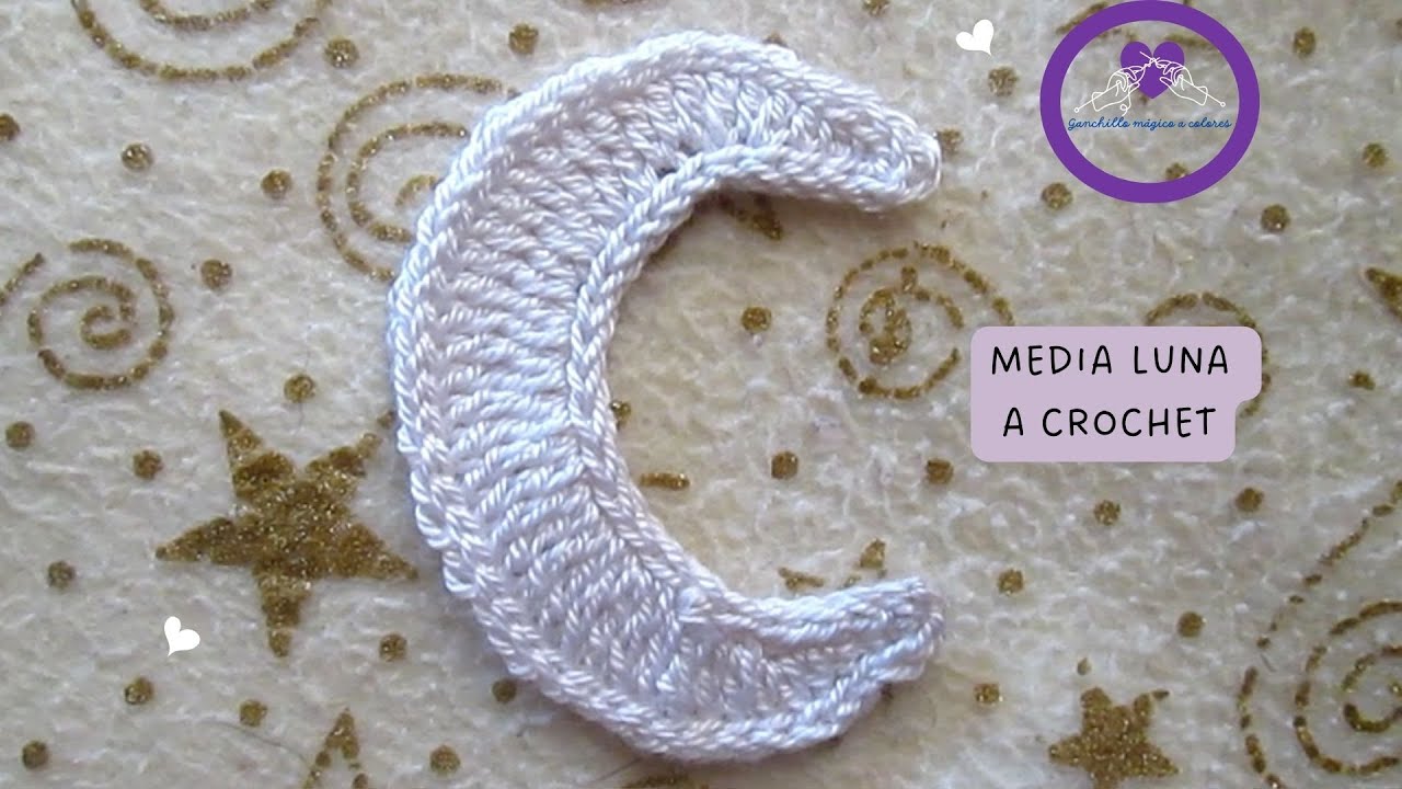 "Aplique de Media Luna a Crochet Tutorial Paso a Paso🌙✨"