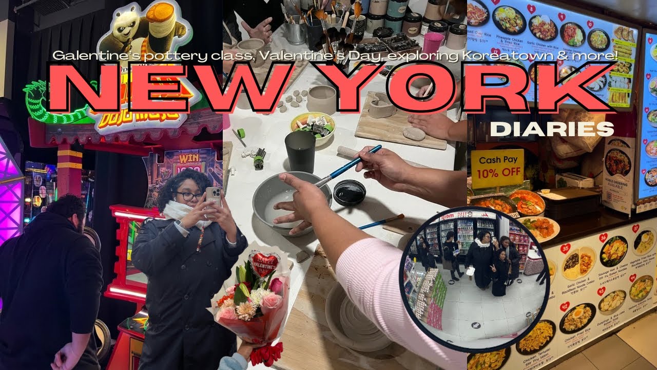 NEW YORK DIARIES EP. 4| trying pottery class, valentine's day, koreatown & more! | Simply Soribel