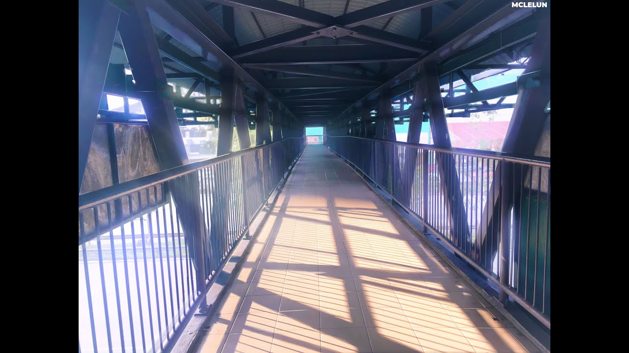 Pedestrian Overpass anime background artwork digital painting