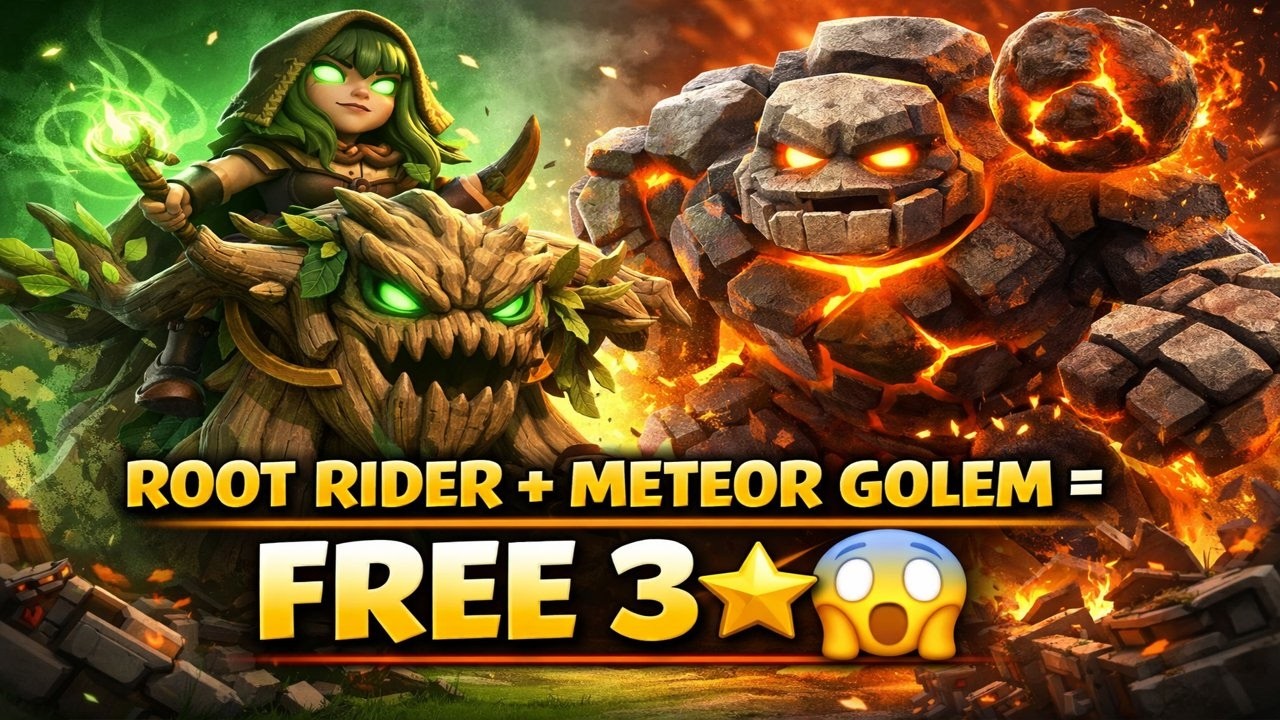 ROOT RIDER + METEOR GOLEM = BASE DELETION 😱 | 3★ STRATEGY GUIDE | Clash of Clans