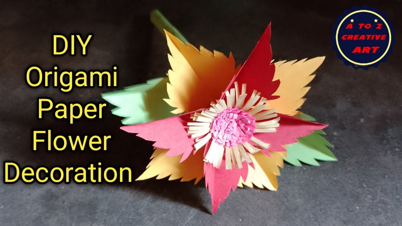 How To Make A Paper Flower Decoration | Artificial Paper Flower Drcor | Easy Paper Craft Tutorial