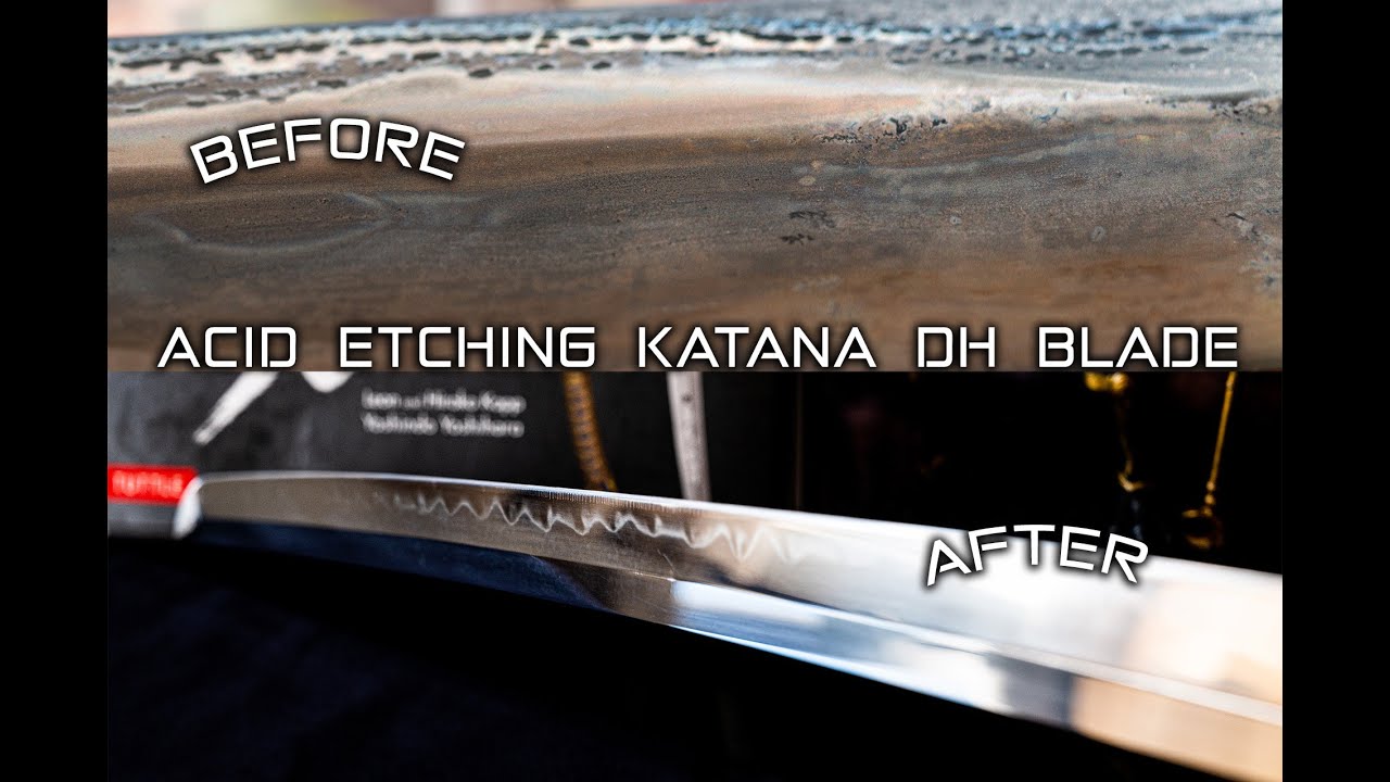 KATANA ACID ETCHING ON A SOFT HAMON DH. BLADE @SWORDSOFNORTHSHIRE