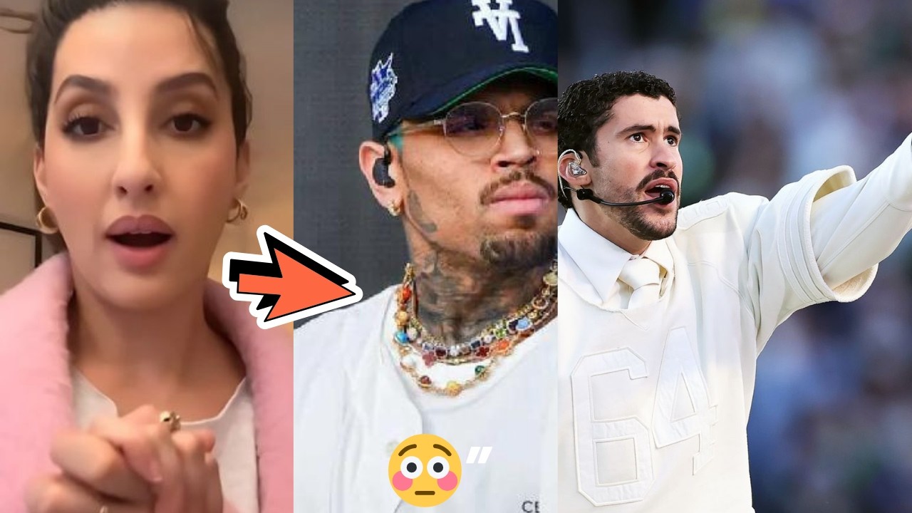 “Nora Fatehi Reacts to Bad Bunny — Chris Brown Can’t Stay Silent! 😳”