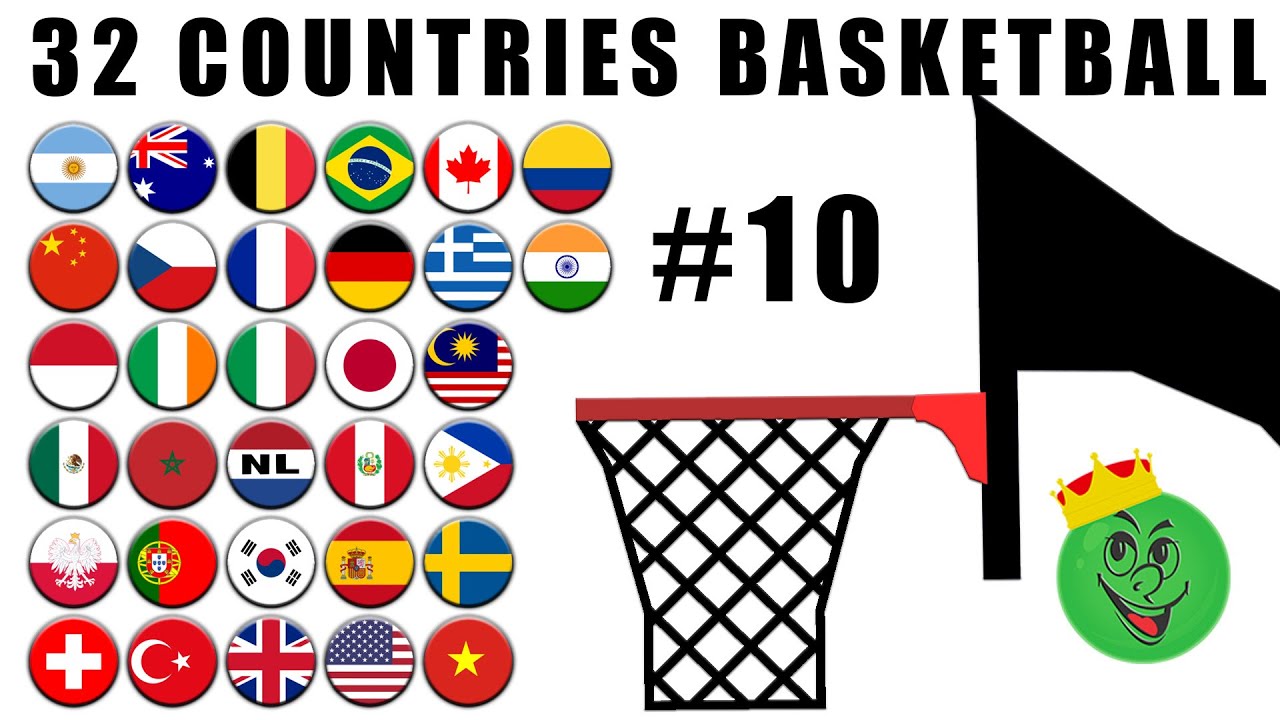 Basketball Marble Race with 32 Countries #10 \ Marble Race King