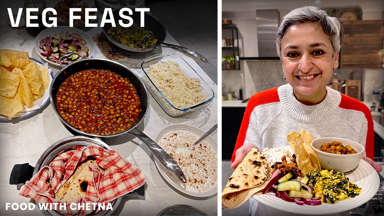 ULTIMATE Indian Vegetarian Feast! 🍛 (Chickpea Curry, Palak Paneer, Thali Menu)