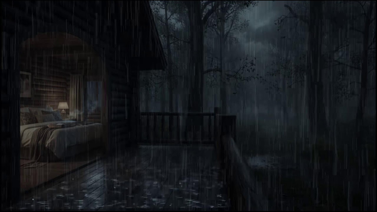 Peaceful Rainfall in a Warm Forest Cabin 🌧 | Relaxing Sleep Ambience