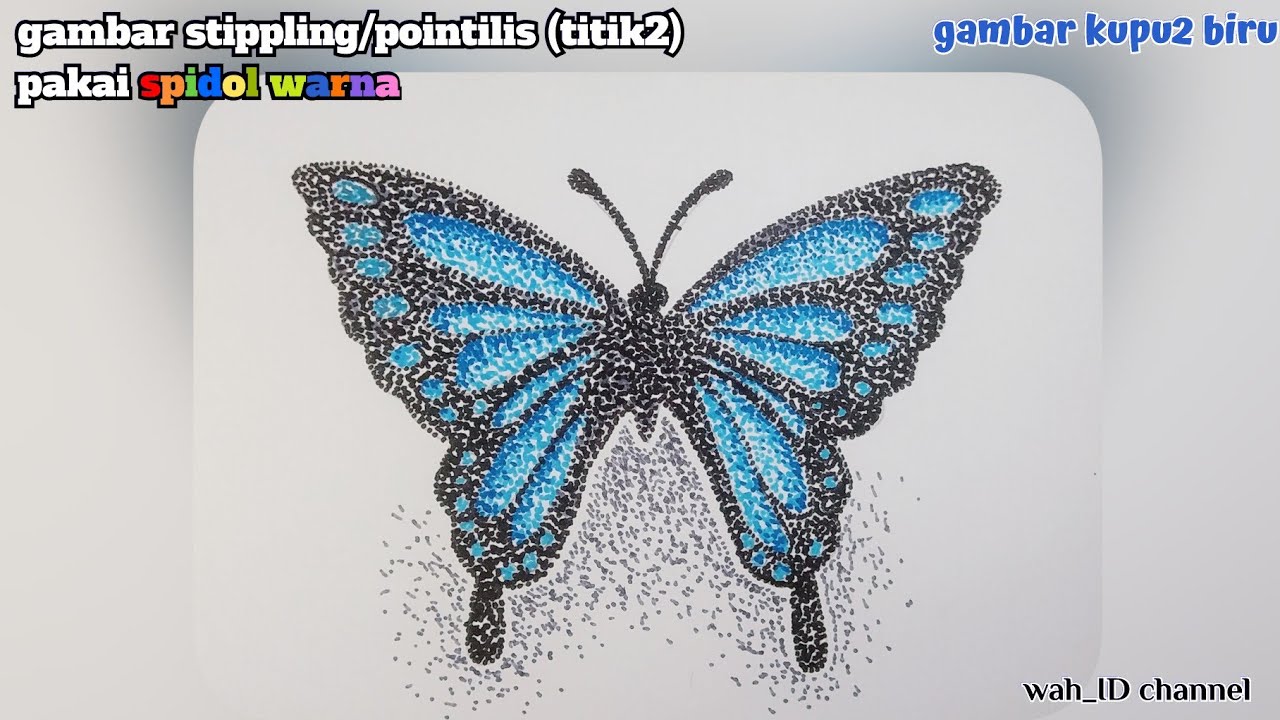 gambar serangga | gambar kupu2 | gambar stipling/pointilis pakai spidol warna | @wah_idchannel