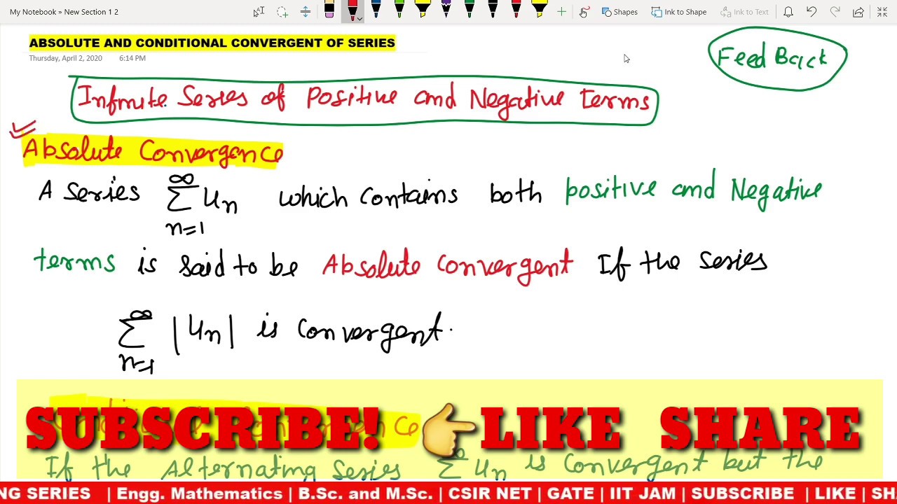 #30 Absolute convergence and conditional convergence of a series | alternating series