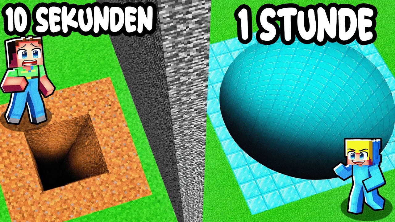 10 Sekunden vs. 1 Stunde UNTERIRDISCHE-TUNNEL Bau-Challenge!