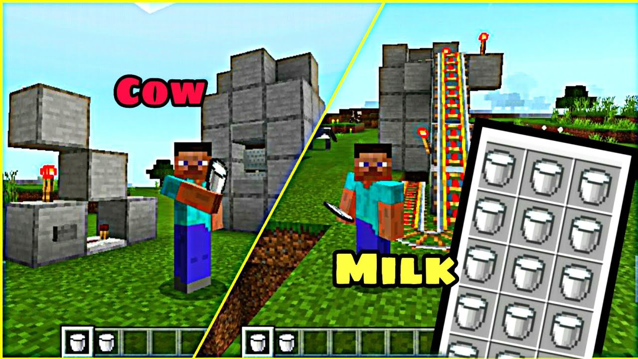 Automatic Milk Farm | Simple Redstone Dust Hack | Minecraft