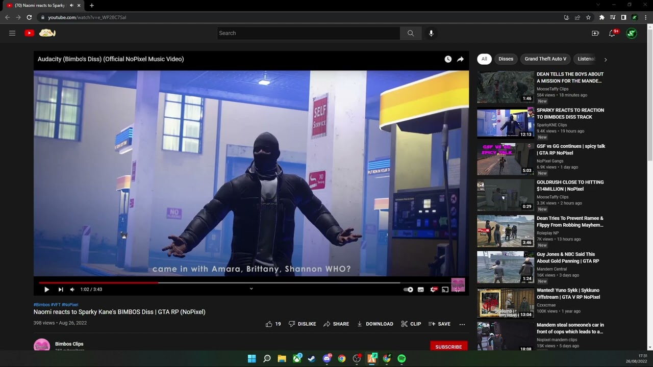 SPARKY REACTS TO BIMBOES REACTION TO THE DISS