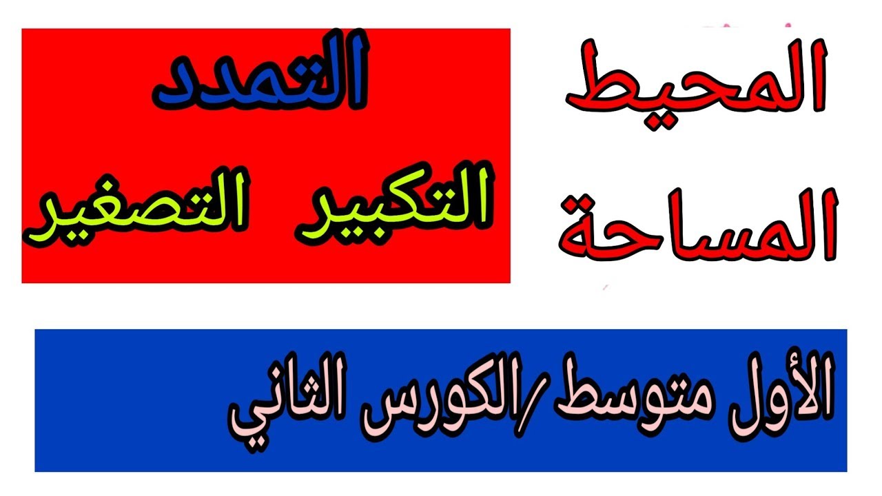 شرح صفحة (35،34)/تمدد المحيط والمساحة /التكبير والتصغير/الأول متوسط /الجزء الثاني