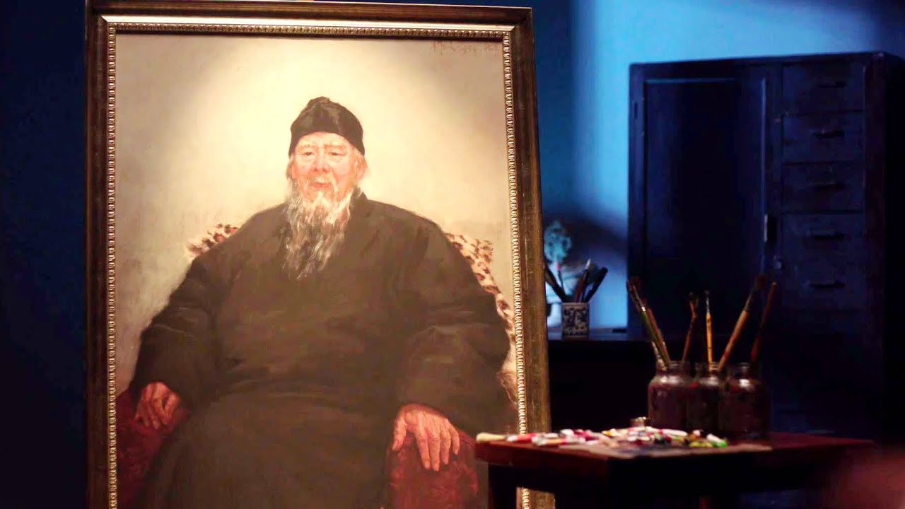 Artist reflects Chinese temperament in portrait of painting master Qi Baishi
