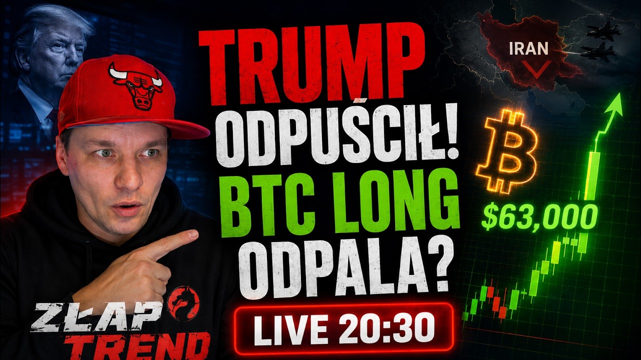 🚨 TRUMP ODWOŁAŁ BOMBARDOWANIE IRANU! 🔴BTC WYSTRZELI? LIVE trading 20:30 🚨