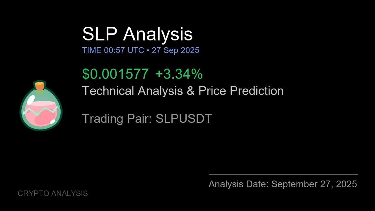 SLP (SLPUSDT) Technical Analysis - Price Prediction & Buy or Sell September 27, 2025