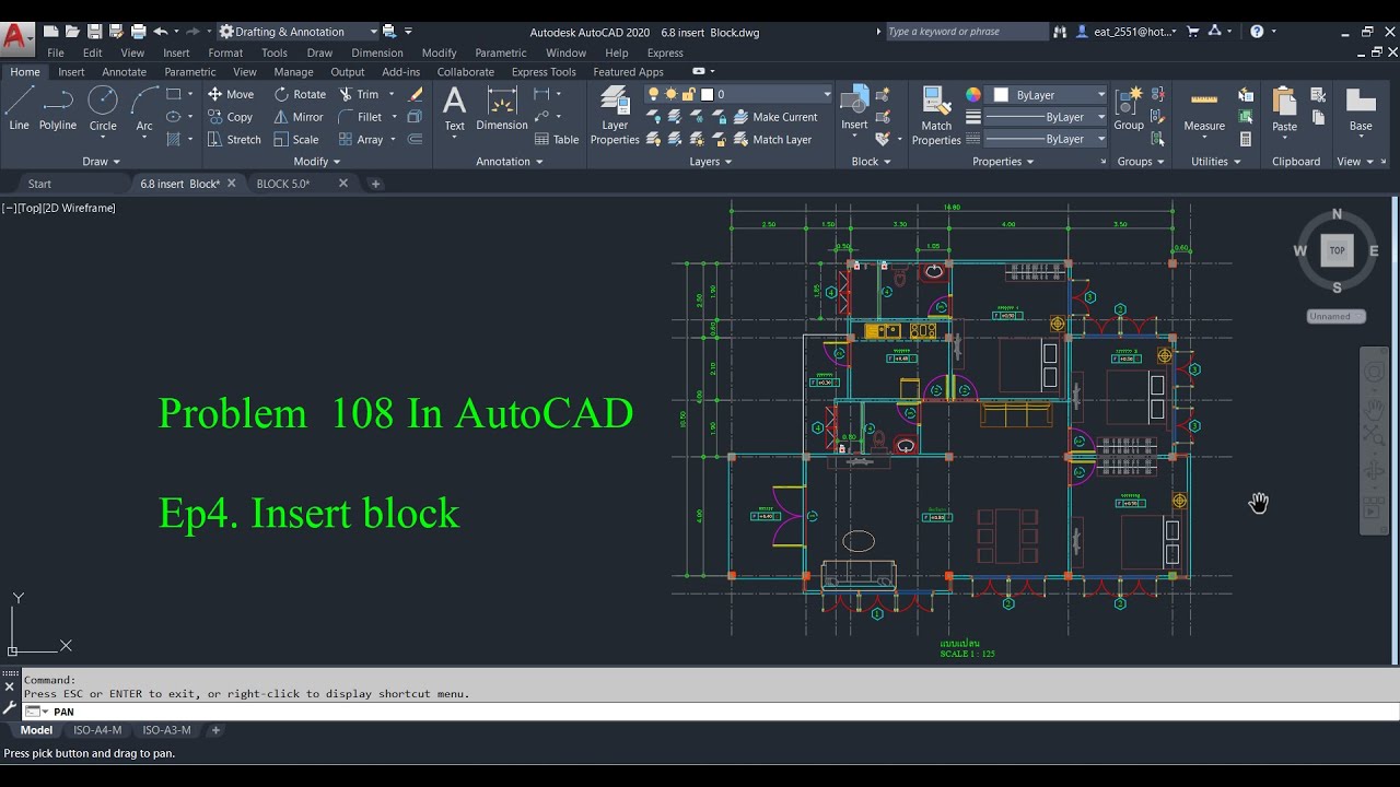 Problem  108 In AutoCAD Ep4. Insert block