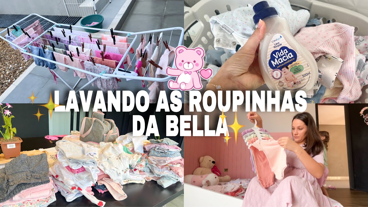 Lavando as roupinhas da beb&ecirc; | Lavei o enxoval de beb&ecirc; 👶