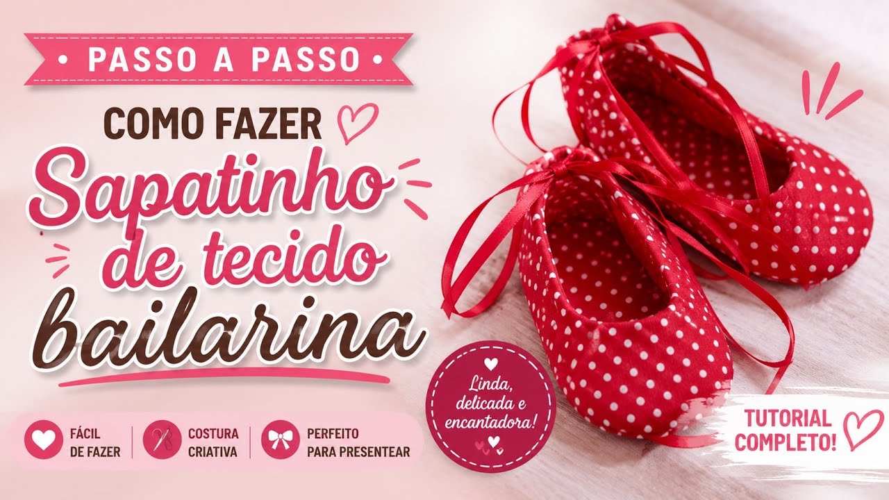 🎯 SAPATINHO EM TECIDO SUPER FÁCIL 3 🎯( BAILARINA )