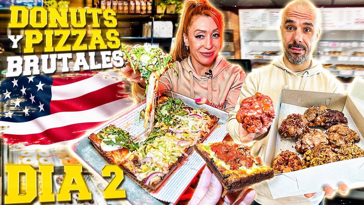 ENCONTRAMOS la MEJOR TIENDA DE DONUTS de DETROIT y UNA PIZZA de CHEESEBURGER | BOUFIT Y SILVIA