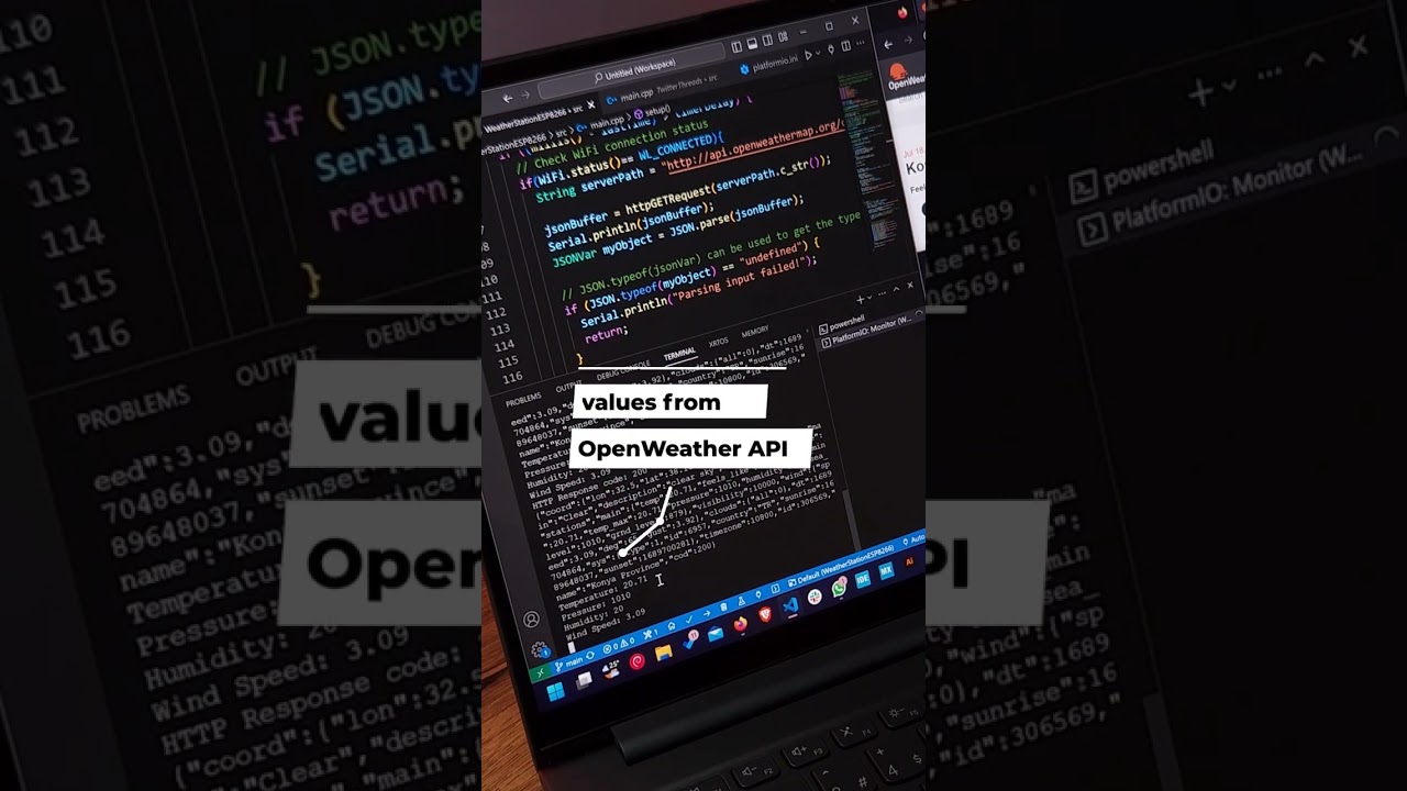 OpenWeather API with ESP8266. #asmr #howto