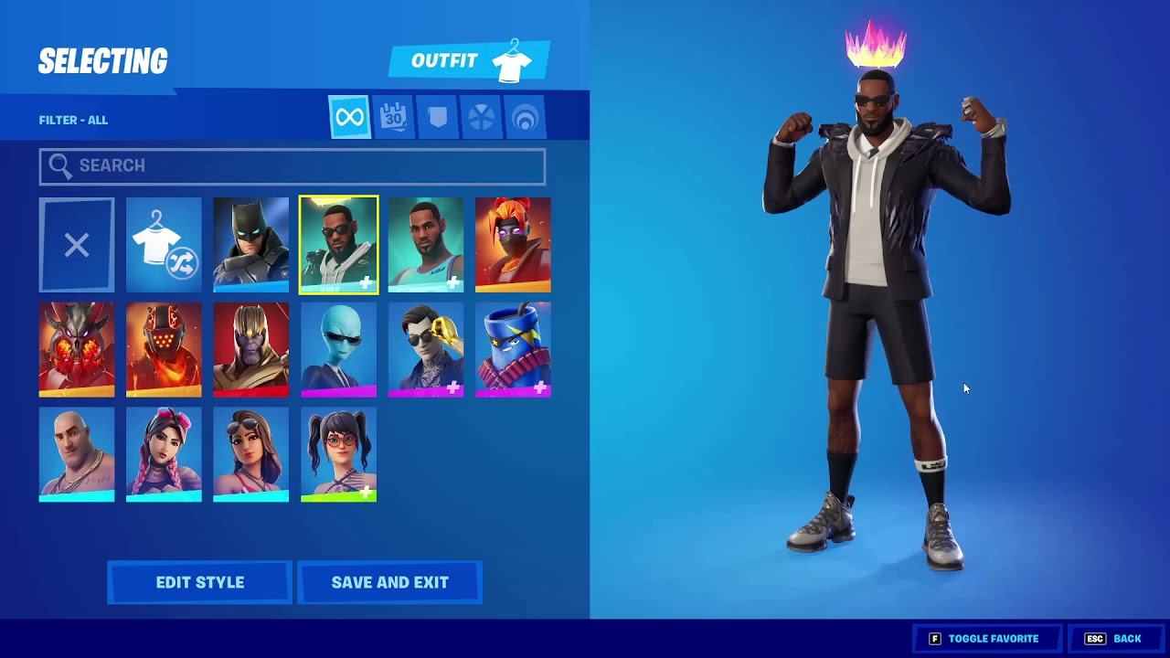 Leaked LEBRON JAMES Fortnite Skins Locker Showcase (AMAZING, TOON SQUAD)