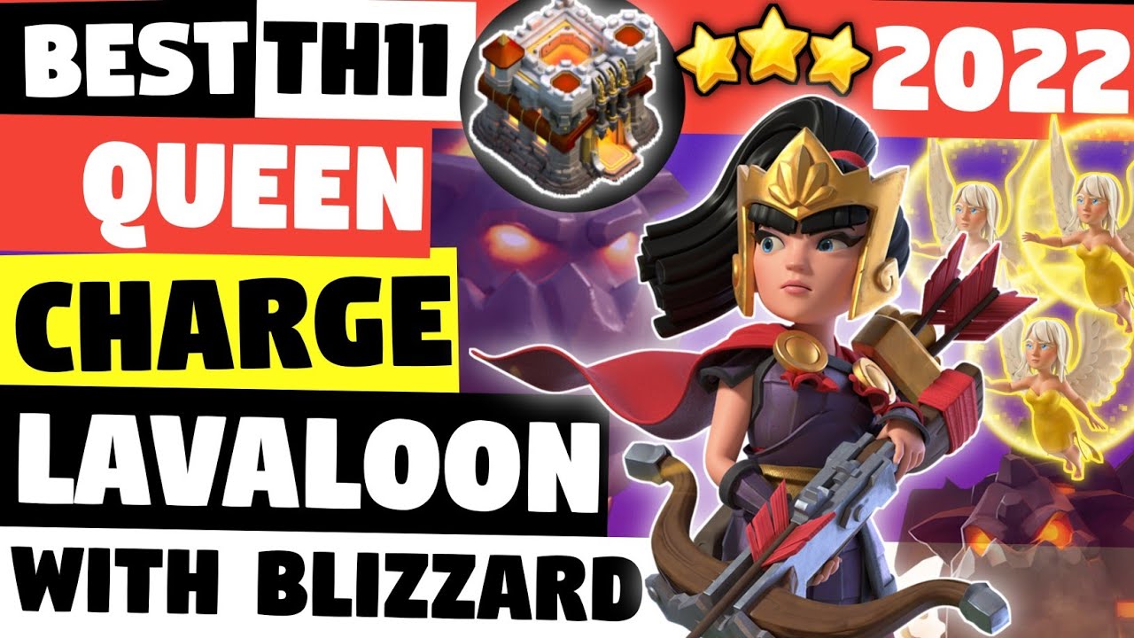 TH11 Queen Charge Lavaloon Attack Strategy - Best TH11 QC Lalo With Blizzard | Clash Of Clans