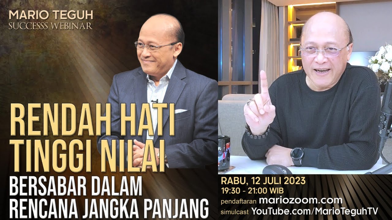 Rendah Hati Tinggi Nilai - Mario Teguh Success Webinar #rendahhati #webinar #super #marioteguh