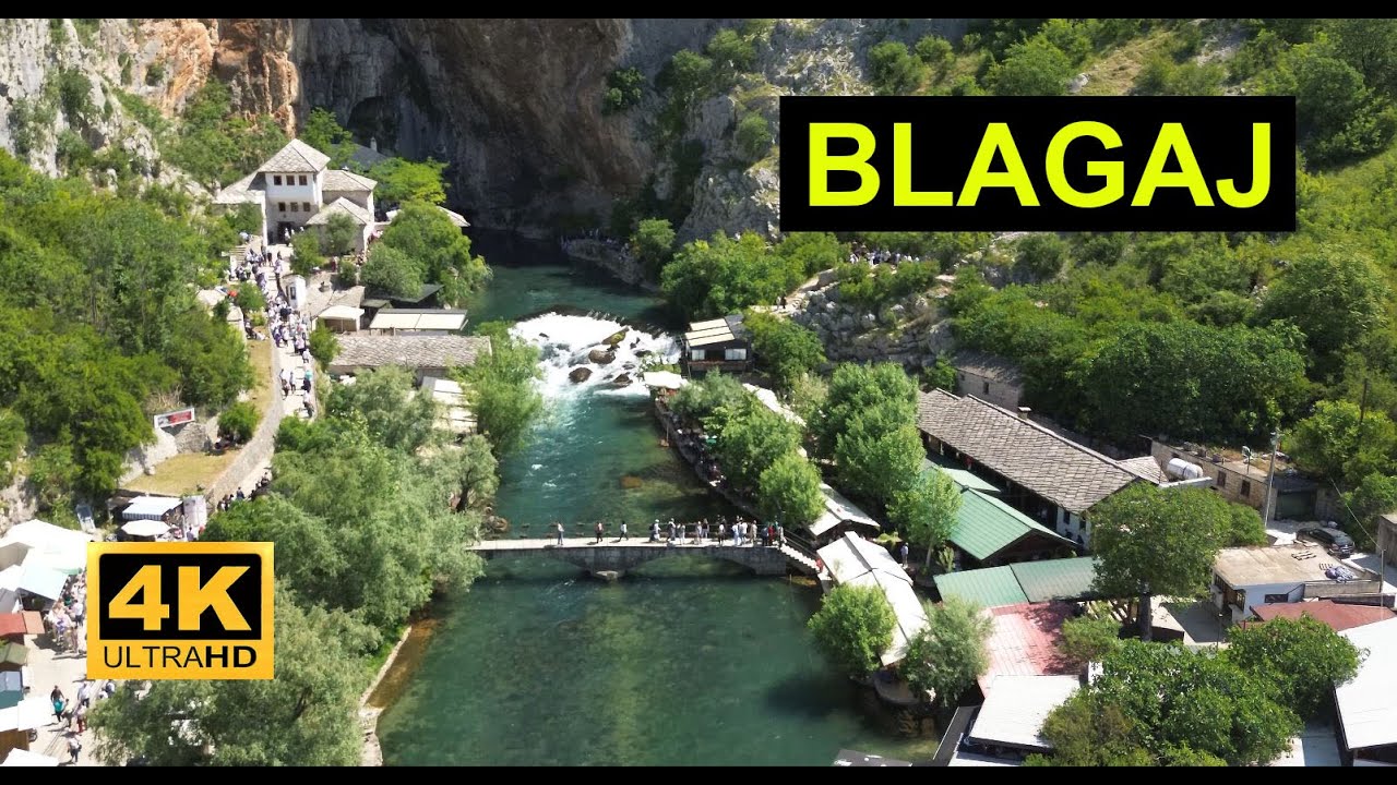 Dali je Blagaj kod Mostara najljepše selo u Hercegovini ? Snimjak iz zraka. 4K dron.
