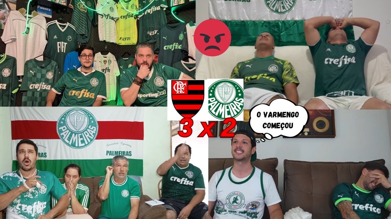 As melhores reações dos palmeirenses no jogo entre  flamengo 3 x 2 palmeiras tá imperdível🤣