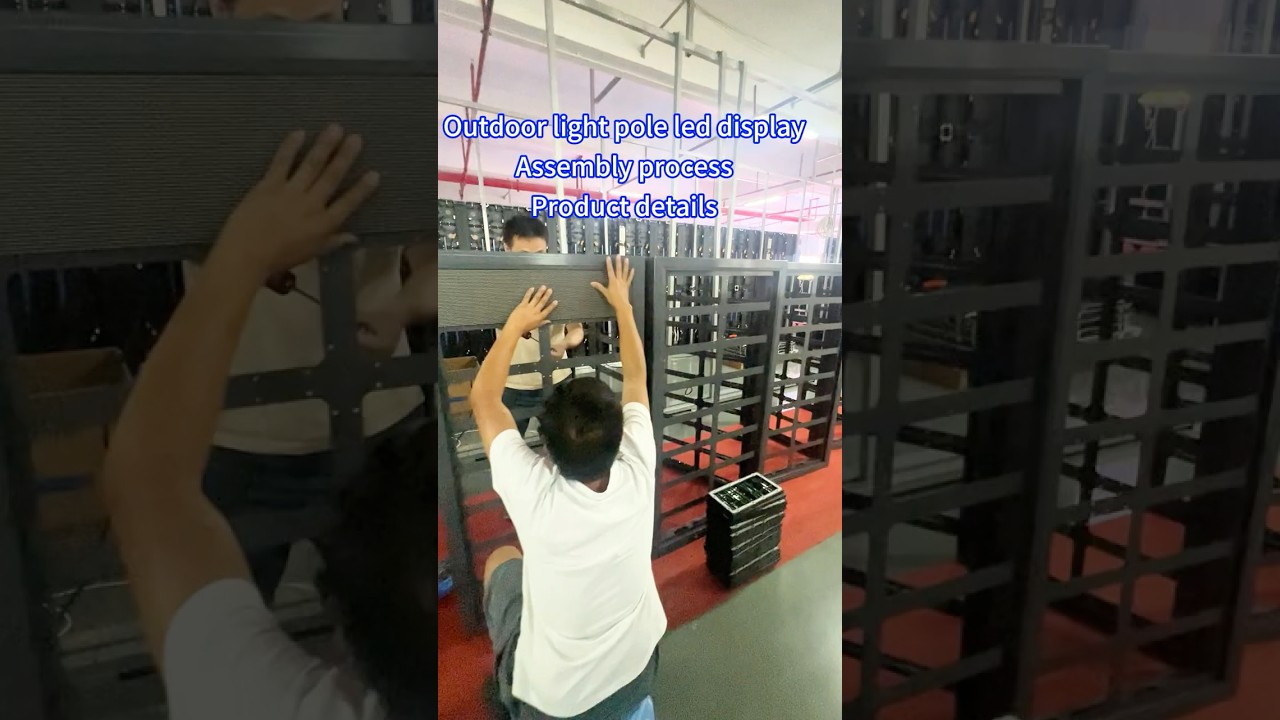 Assembly Outdoor light pole led display Customized size Novastar control card 