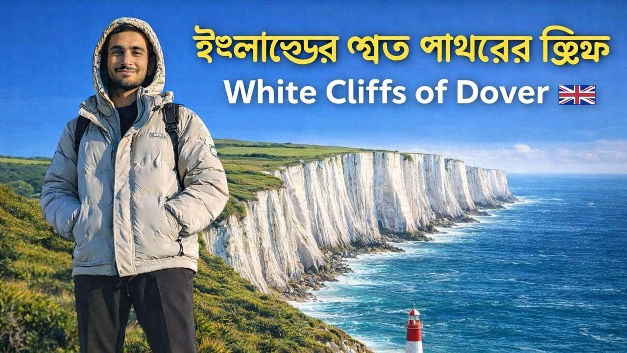 ইংল্যান্ডের বিখ্যাত পাহাড়ের ধারে 🇬🇧 | White Cliffs of Dover | UK Travel Vlog 4K