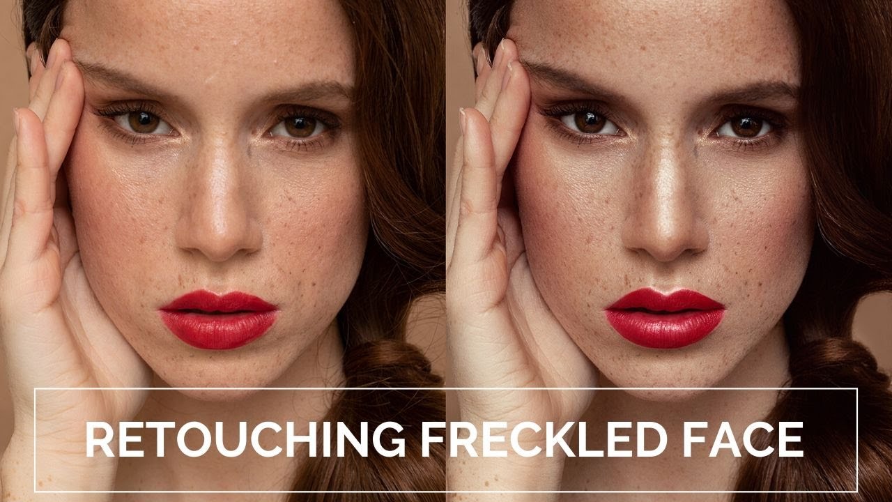 How to RETOUCH FRECKLED FACE // Full workflow + colour grading tricks  to make freckles pop
