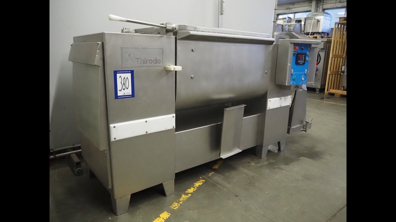 2087-380: Thirode double shaft z-arm mixer with lifter for 200 liter meat bins