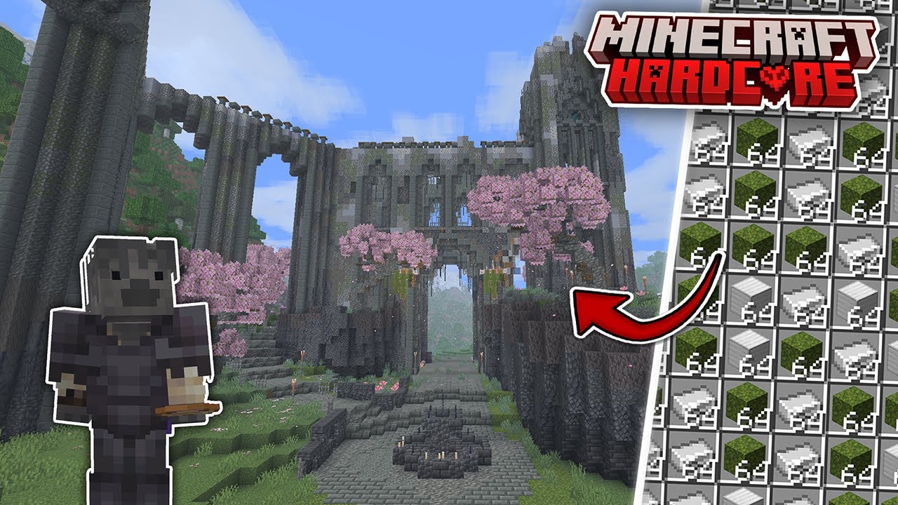 I Built a RUINED CASTLE To Hide Automatic Farms In Hardcore Minecraft