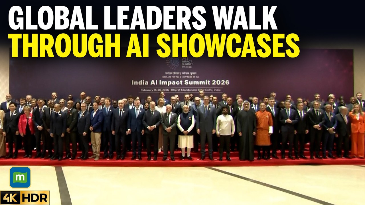 PM Modi, Emmanuel Macron and World Leaders Tour AI Pavilions at Summit