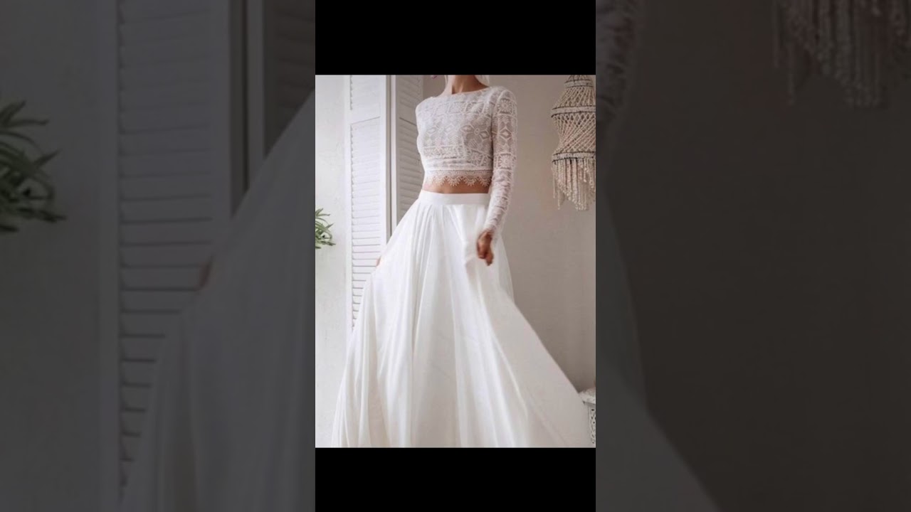 Two Piece Wedding Dresses #weddingdress #weddingdresses #bridal #bridalgown #bride #pinterestwedding