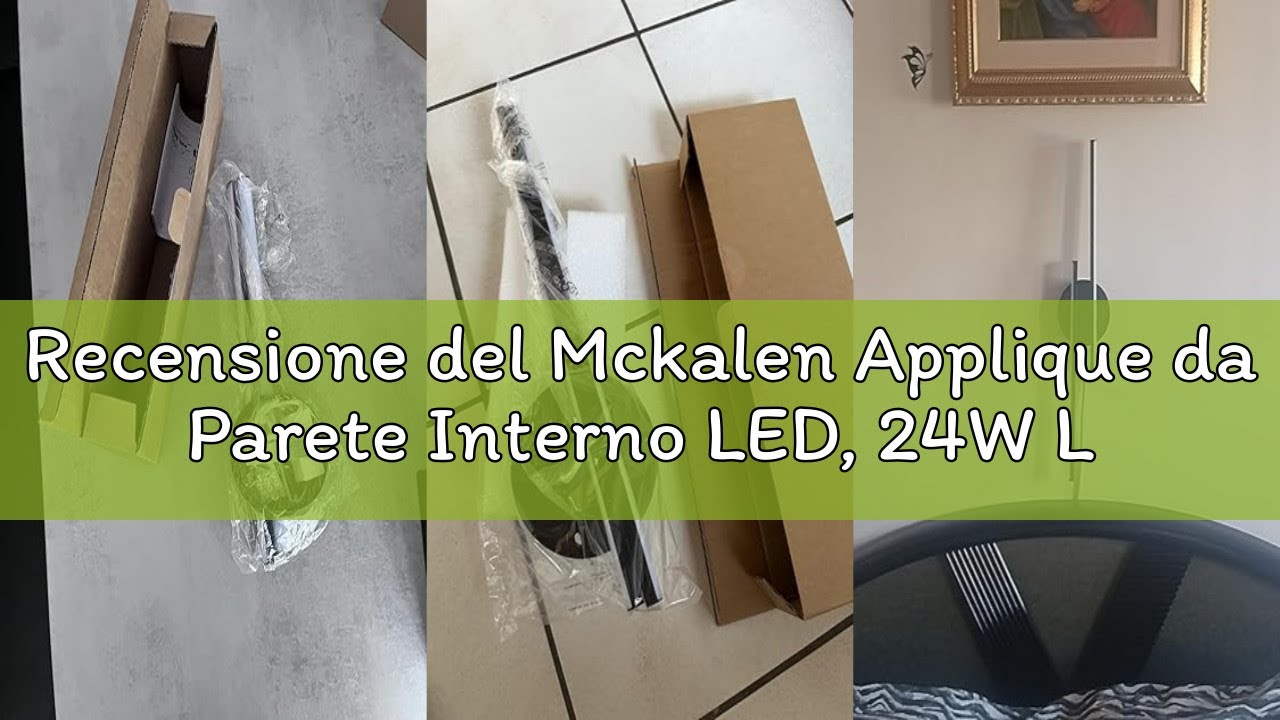 Recensione del Mckalen Applique da Parete Interno LED, 24W Lampada da Parete Nero Moderna 2700LM, La