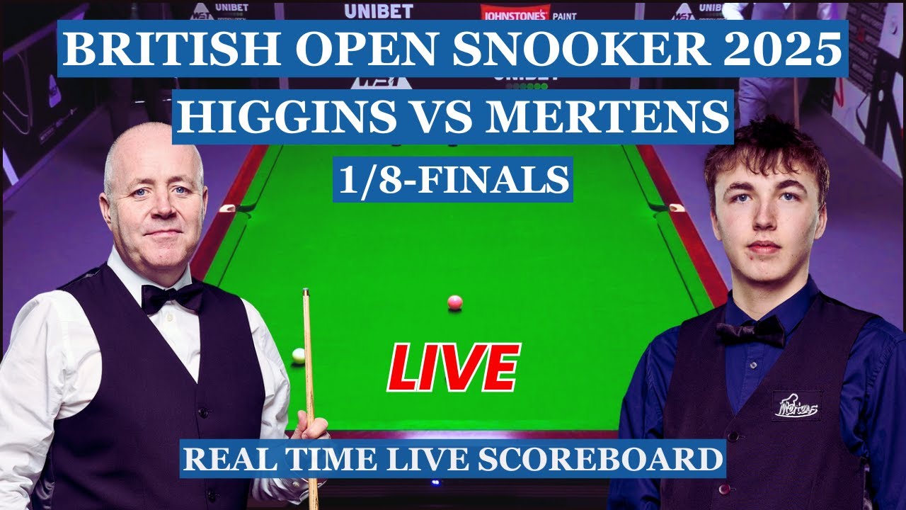 John Higgins vs Ben Mertens Live Scores | British Open Snooker 2025 1/8-Finals
