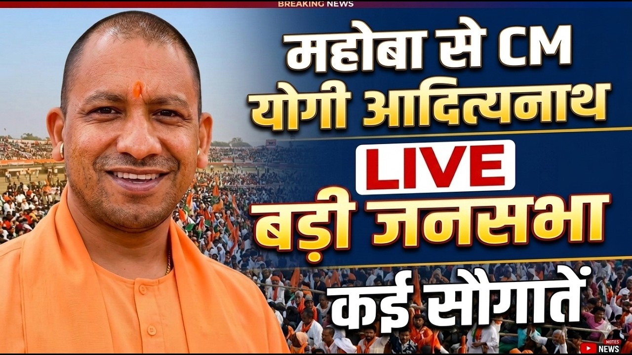 महोबा से CM योगी आदित्यनाथ Live,बड़ी जनसभा,कई सौगातें