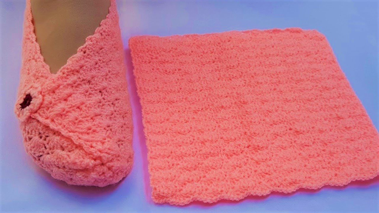Pantuflas Tejidas con un Cuadro a Crochet♡Handmade Diy