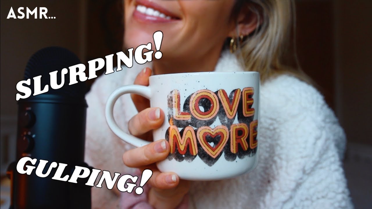 ASMR TEA Drinking SLURPING and GULPING 차 마시기