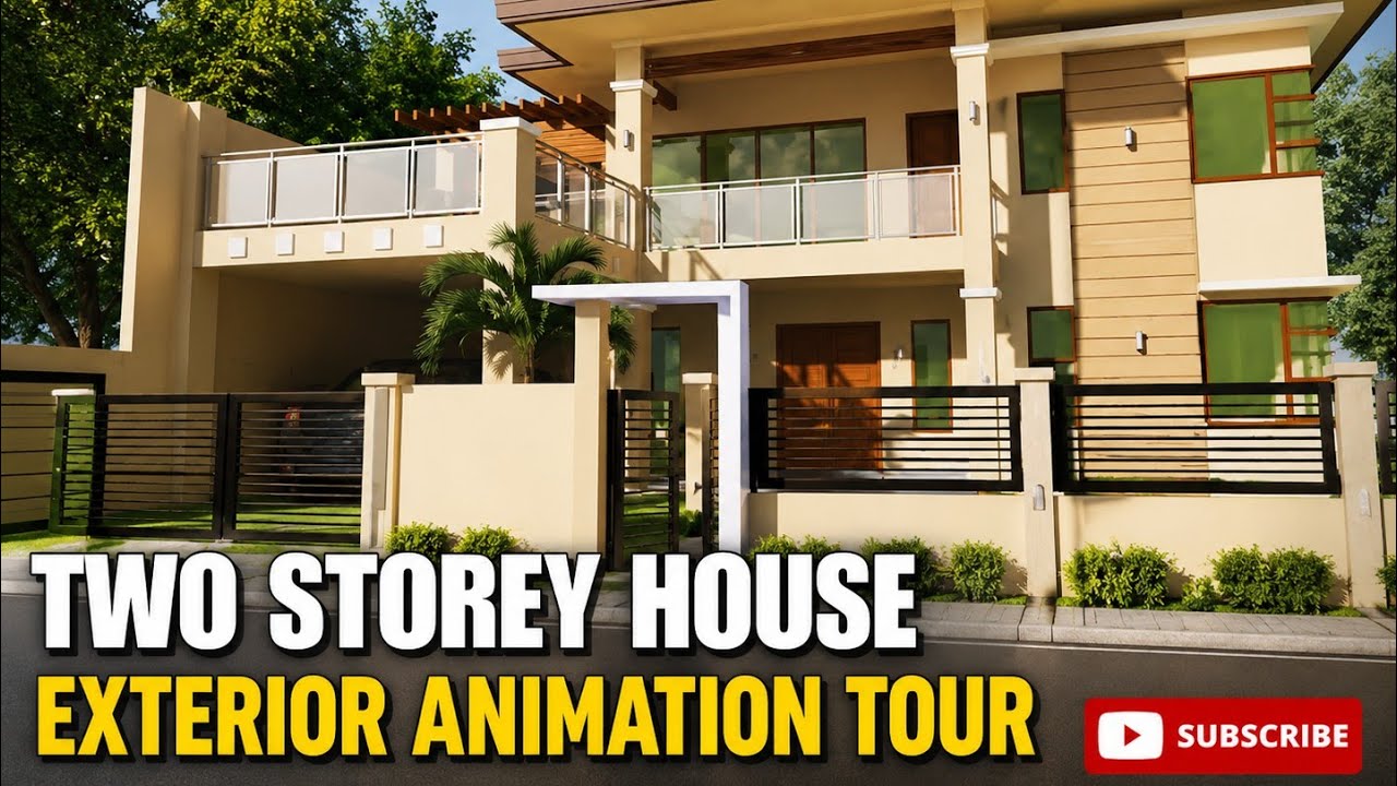2-Storey Modern House Design for Wide Lot | Exterior Tour & 3D Animation #architecture