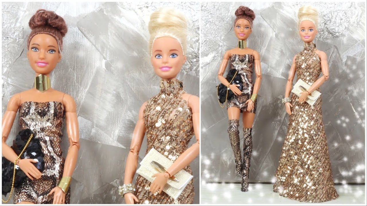 Barbie Gece Elbisesi Parti Kıyafetleri Yapımı No:1 Kendin Yap ~ 5 Dakikada Hallet Barbie Kıyafetleri