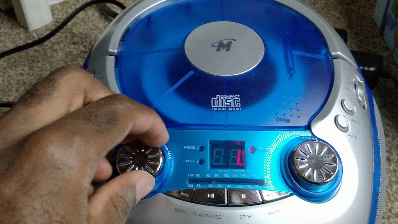 Memorex MP3226 Blue AM/FM портативный стереомагнитофон с аудио CD-проигрывателем