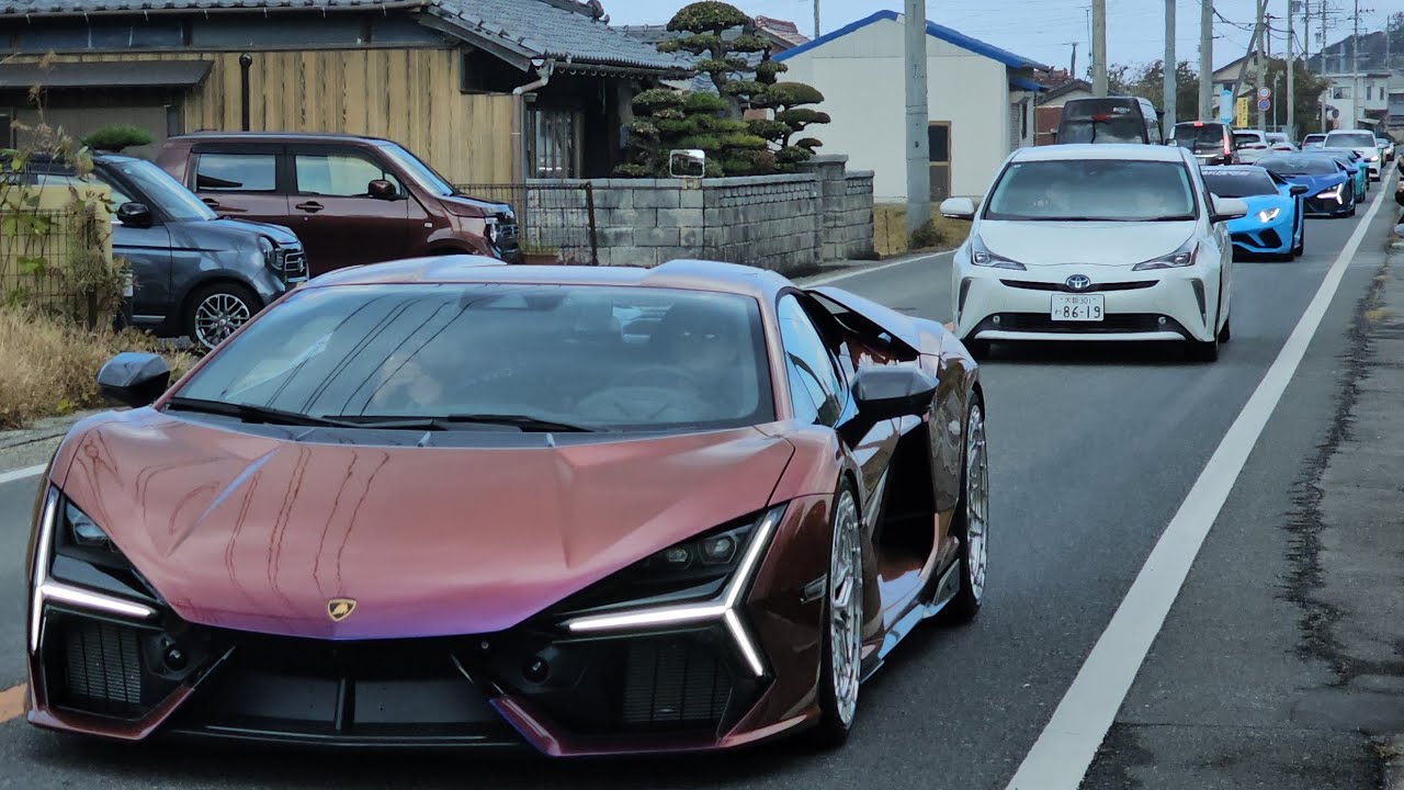 合計50台以上のレヴエルト等が登場❗❗淡路島までウラカンとアヴェンタドールの合同ツーリング❗