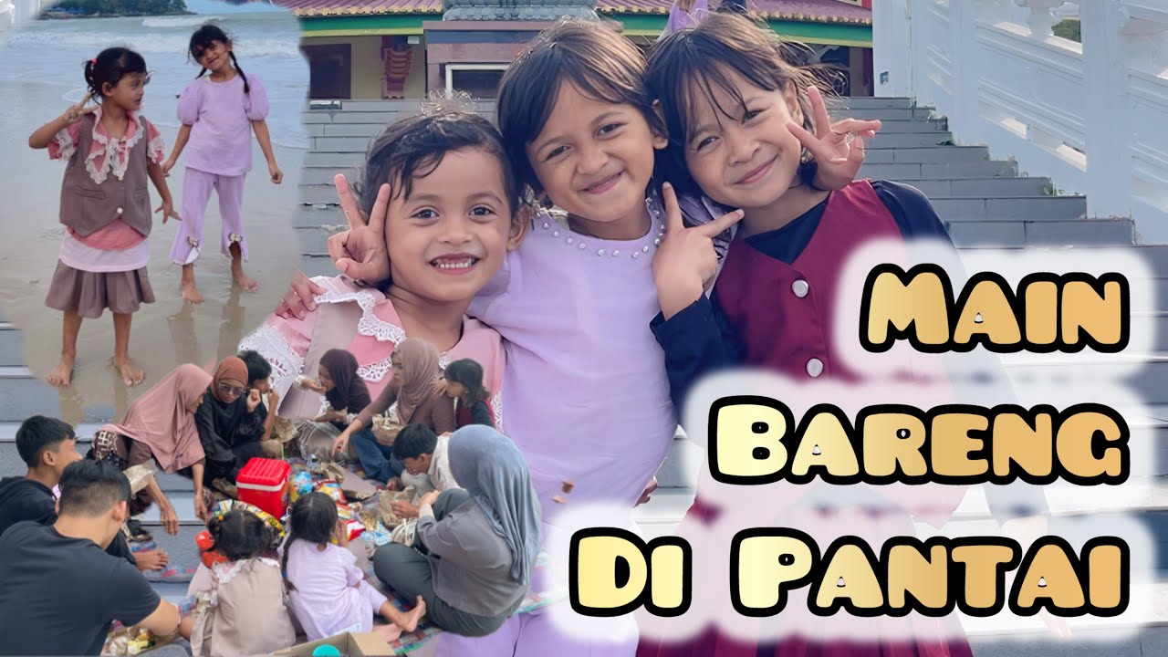 Mandi Pantai Ombak Besar | Nadira #bermainanakanak #anakanak 