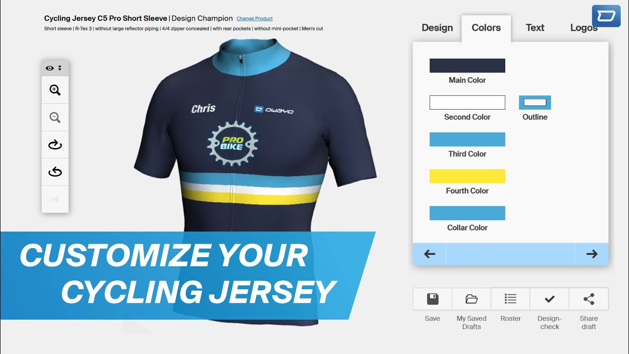 3D designer design your custom cycling jersey | owayo