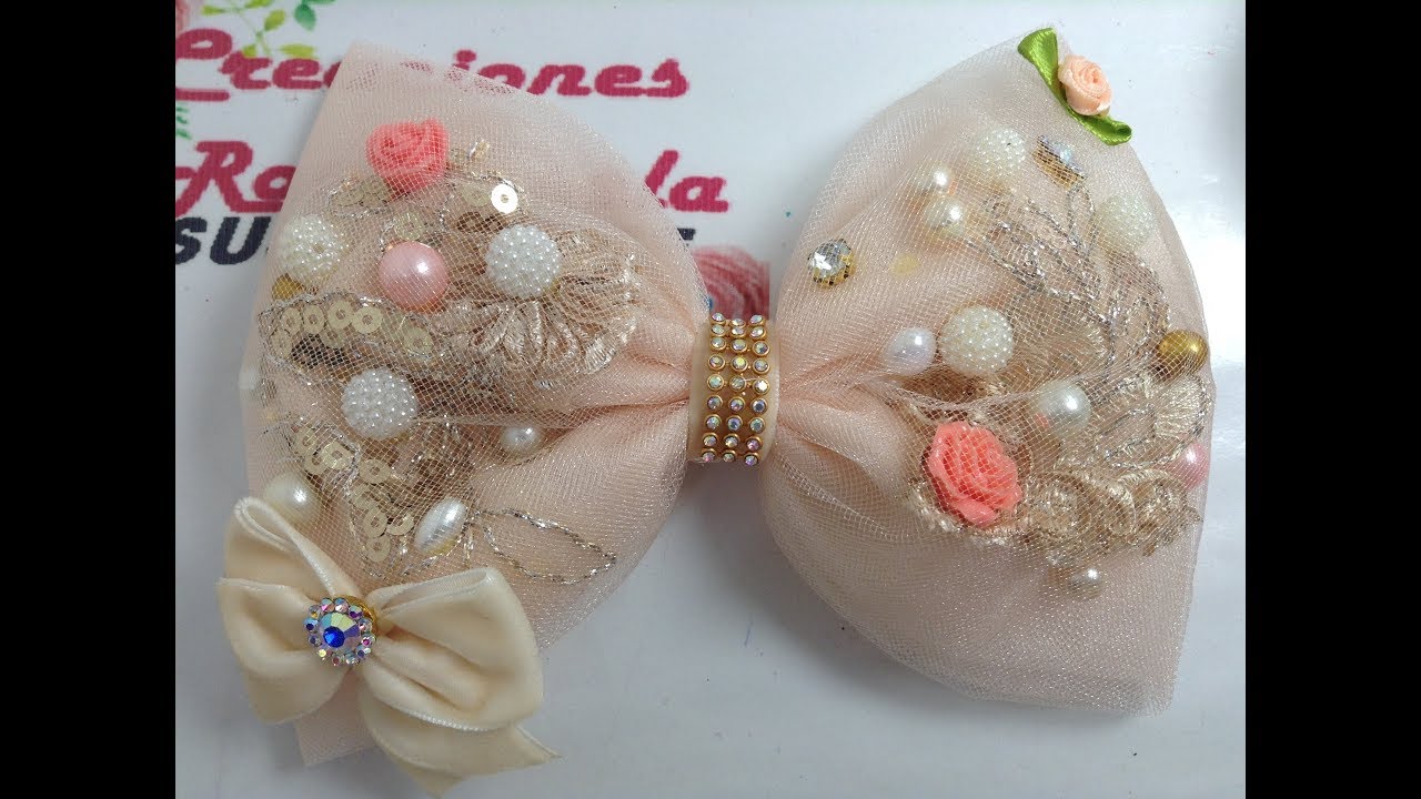 ELEGANTE LAZO DE TUL VIDEO  No. 746 Creaciones Rosa isela