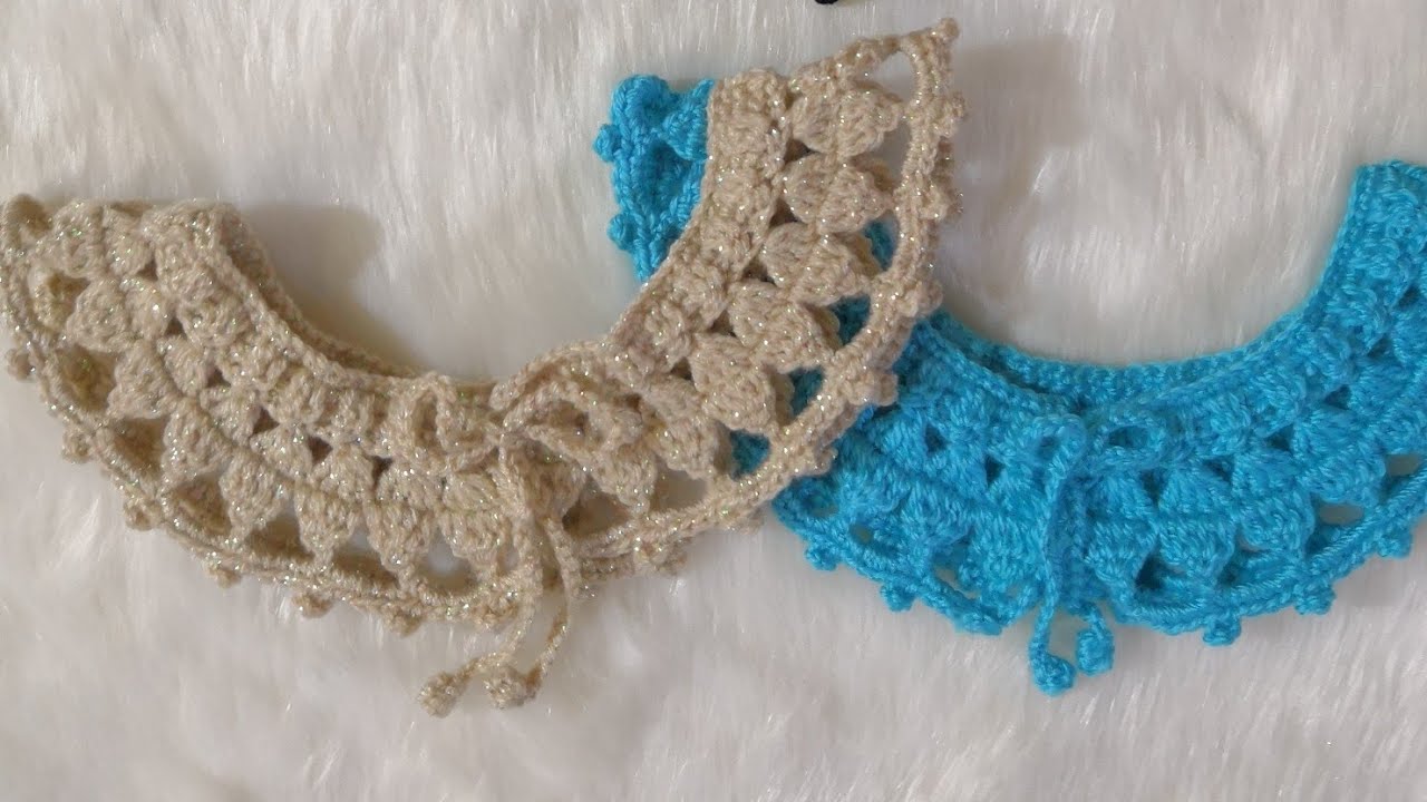 صدر كروشيه بغرزة الجوهرة crochet collar