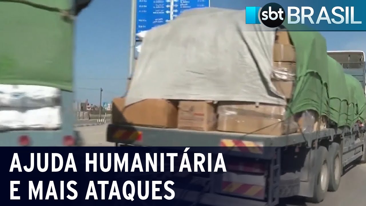 Caminhões de ajuda humanitária entram em Gaza pela fronteira com o Egito | SBT Brasil (21/10/23)